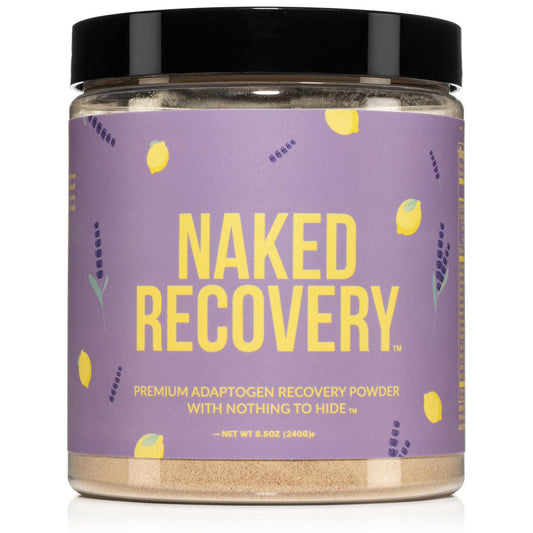 NAKED envase frontal mostrando la marca y beneficios de recuperación