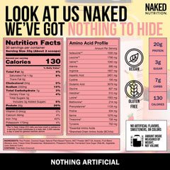 NAKED guisantes y aceite MCT ilustrando origen vegetal y saciedad añadida