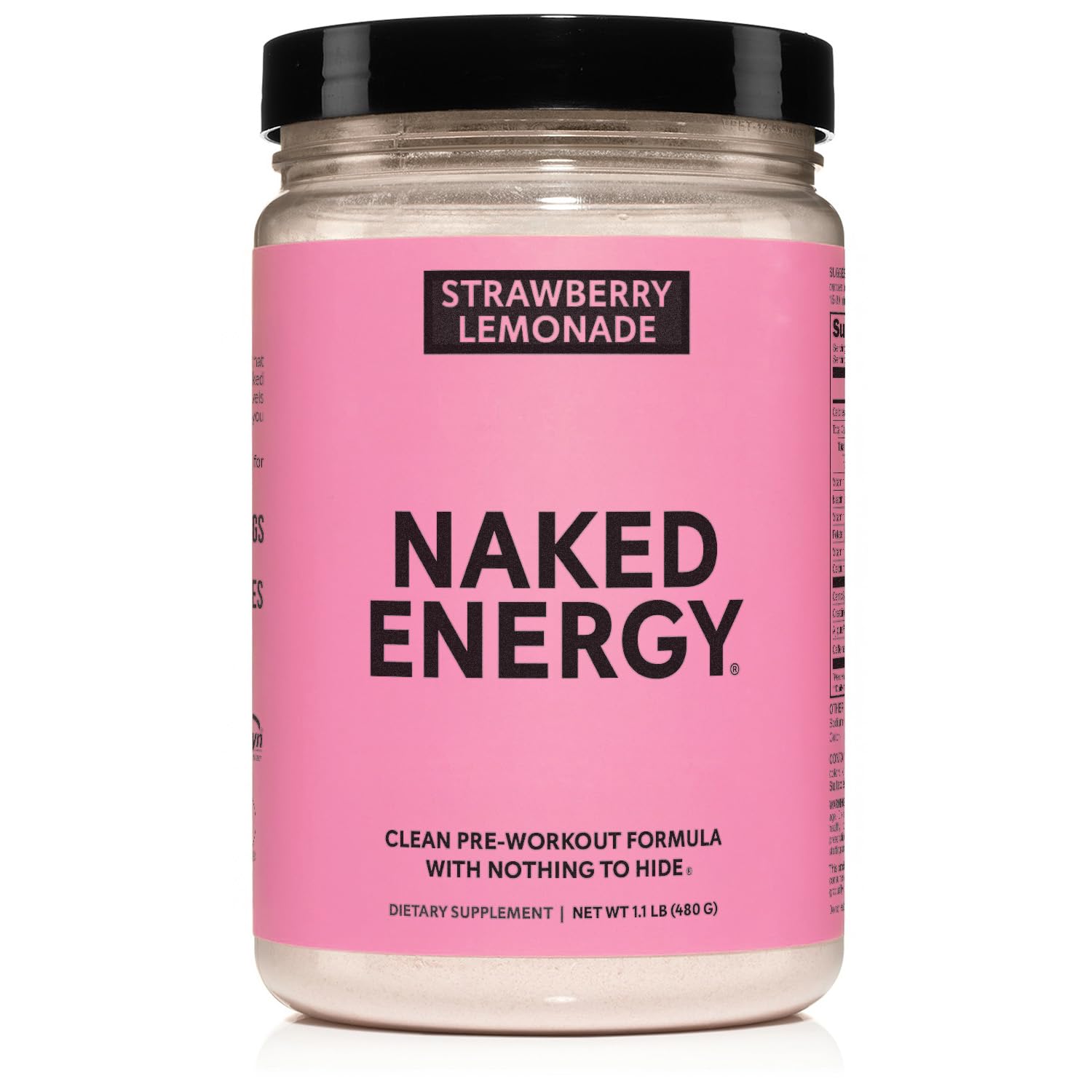 NAKED envase frontal mostrando sabor Strawberry Lemonade y formulación limpia