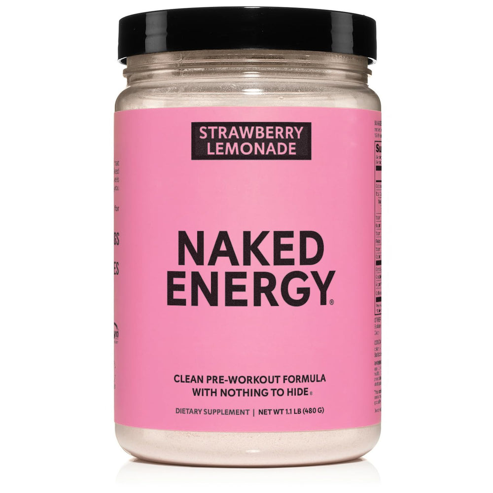 NAKED envase frontal mostrando sabor Strawberry Lemonade y formulación limpia