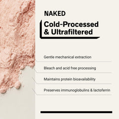 NAKED vaso con batido rosa, recuperación y sabor natural