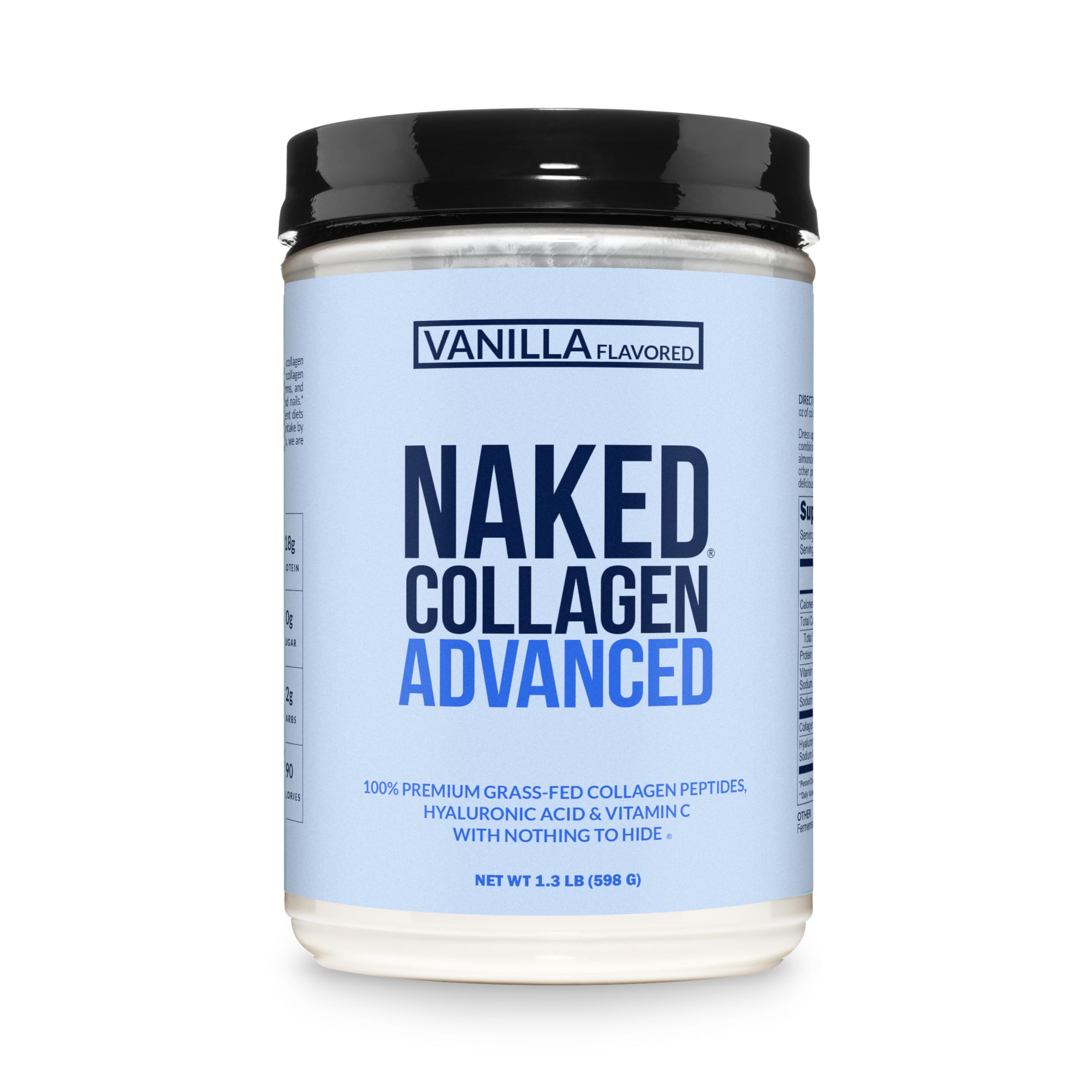 NAKED envase frontal mostrando etiqueta y tamaño, confianza en pureza