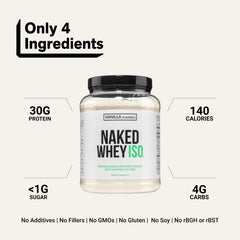 NAKED etiqueta nutricional destacando 30g de proteína