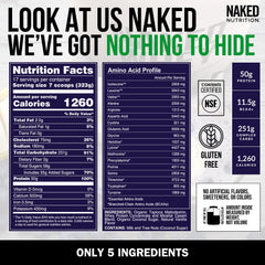 NAKED etiqueta NSF certificada visible, seguridad verificada