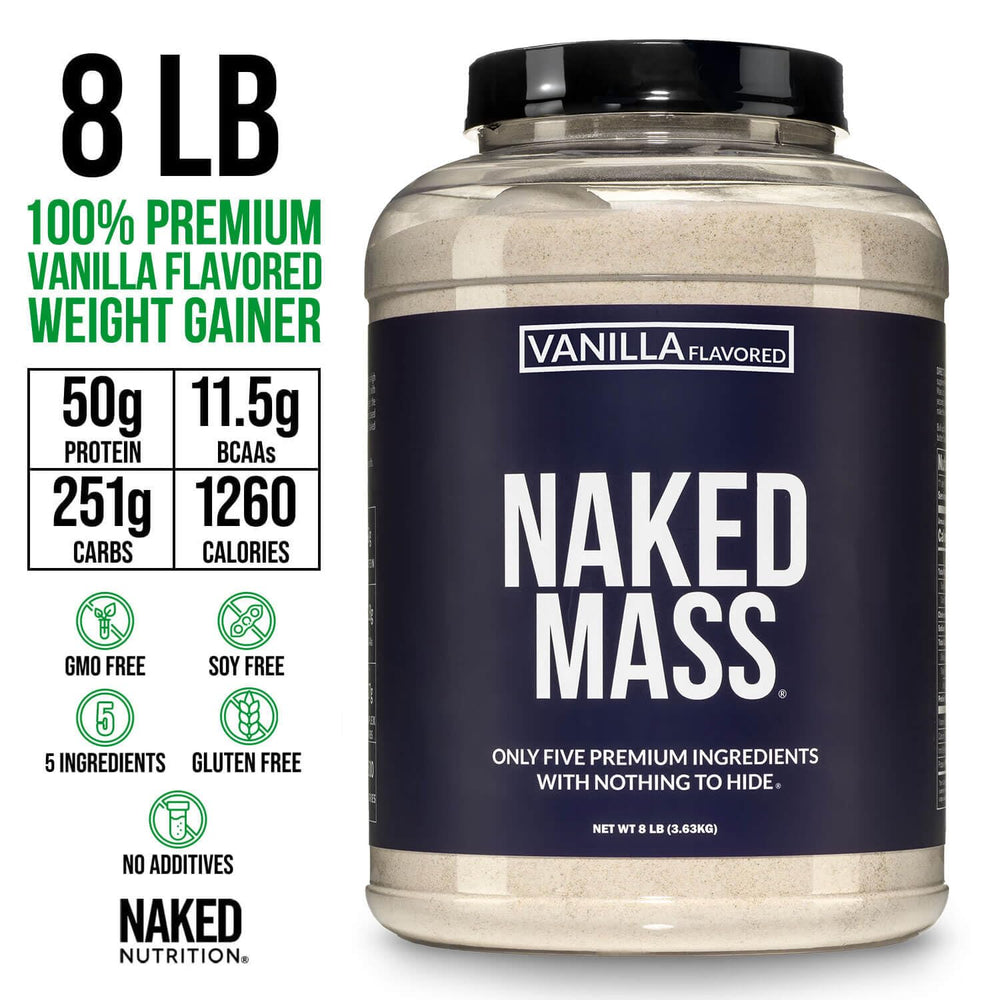 NAKED vaso con batido de vainilla listo para beber y aporte calórico