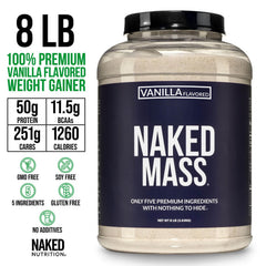 NAKED vaso con batido de vainilla listo para beber y aporte calórico