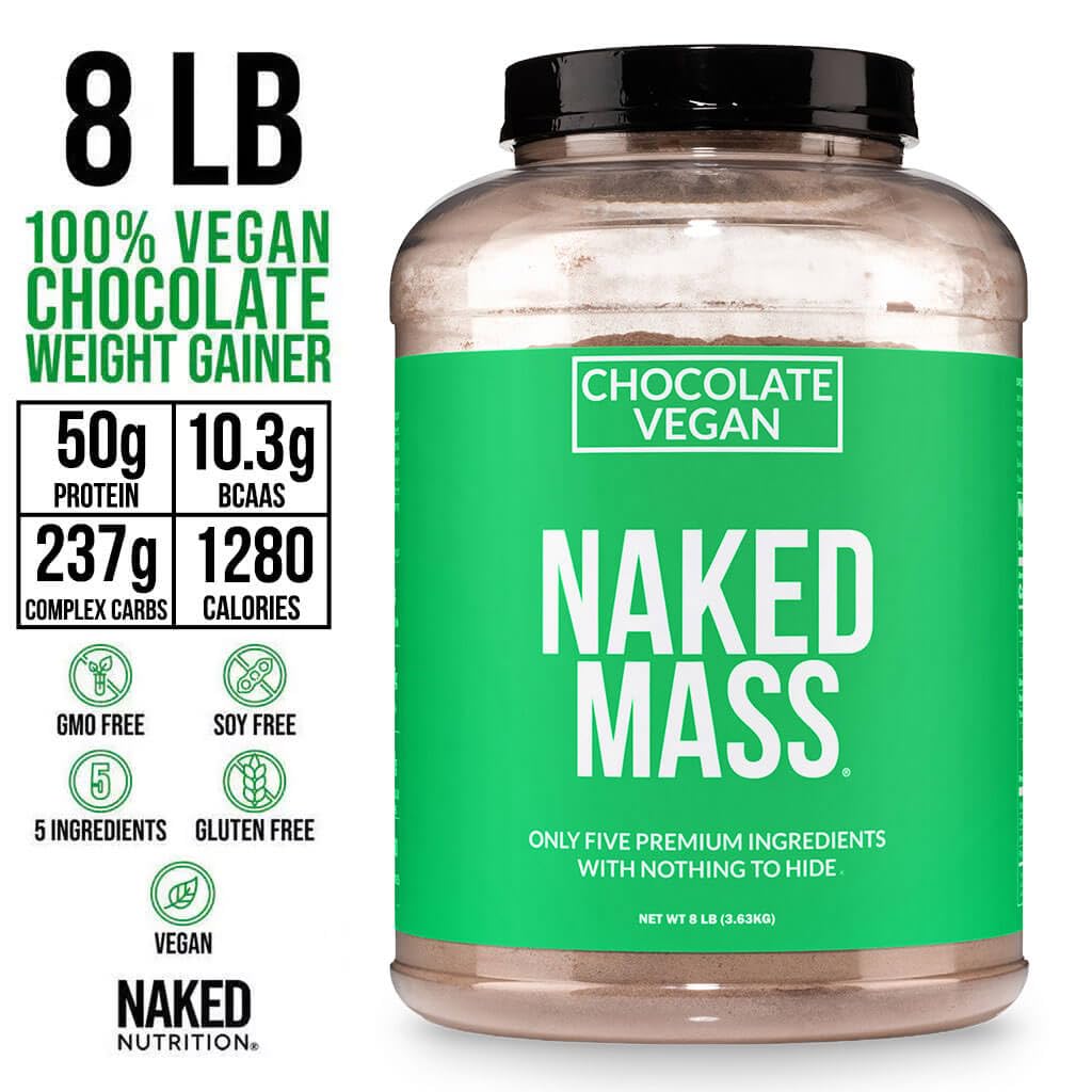 Detalle de la lista de ingredientes de NAKED Vegan Mass, destacando solo cinco ingredientes limpios