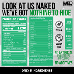 NAKED ingredientes: guisante, arroz y tapioca orgánica