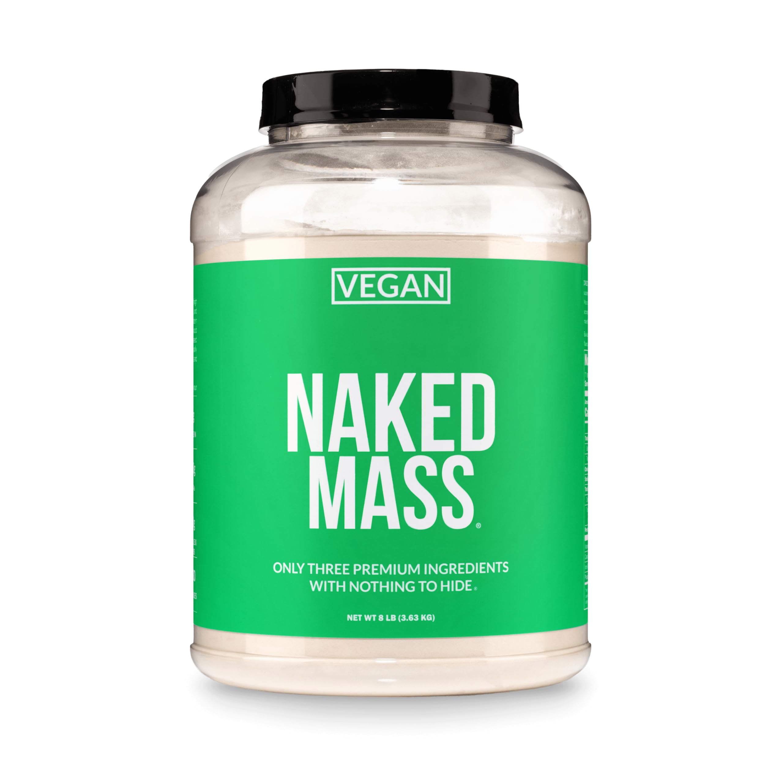 NAKED frasco frontal mostrando diseño y formato en 8 lb