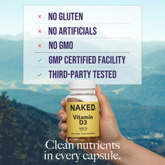 NAKED primer plano de softgel para ver textura y facilitar la ingestión segura