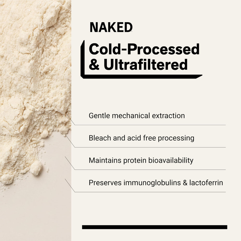 NAKED Whey batido en vaso listo para consumir y apoyo a recuperación