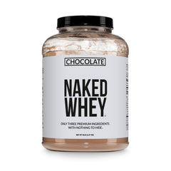 NAKED Whey presentación frontal mostrando el bote y beneficios claros