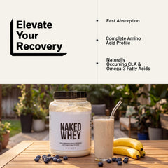 NAKED Whey tamaño y escala del envase de 2 lb para referencia práctica