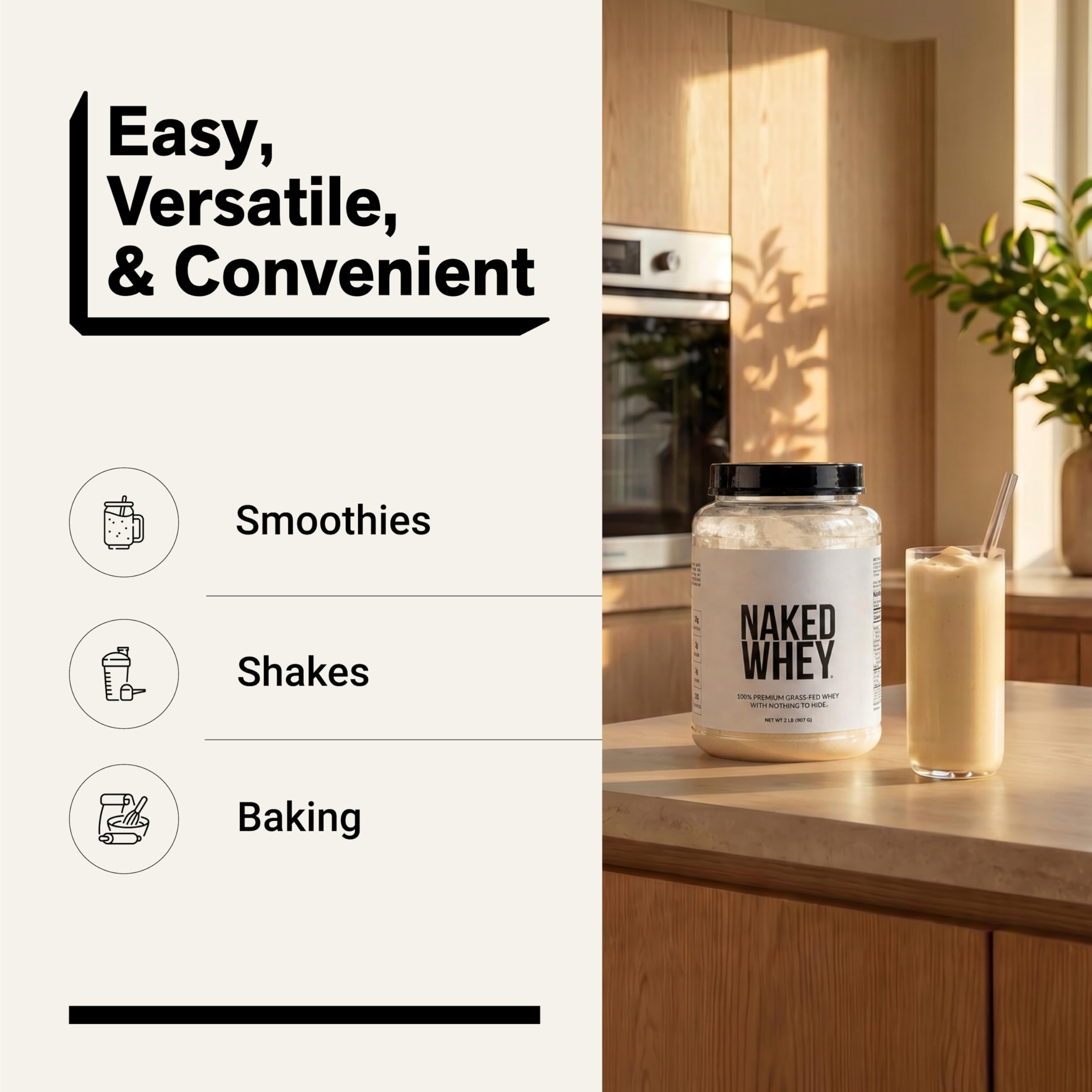 NAKED Whey en smoothie casero para aumentar proteína en recetas