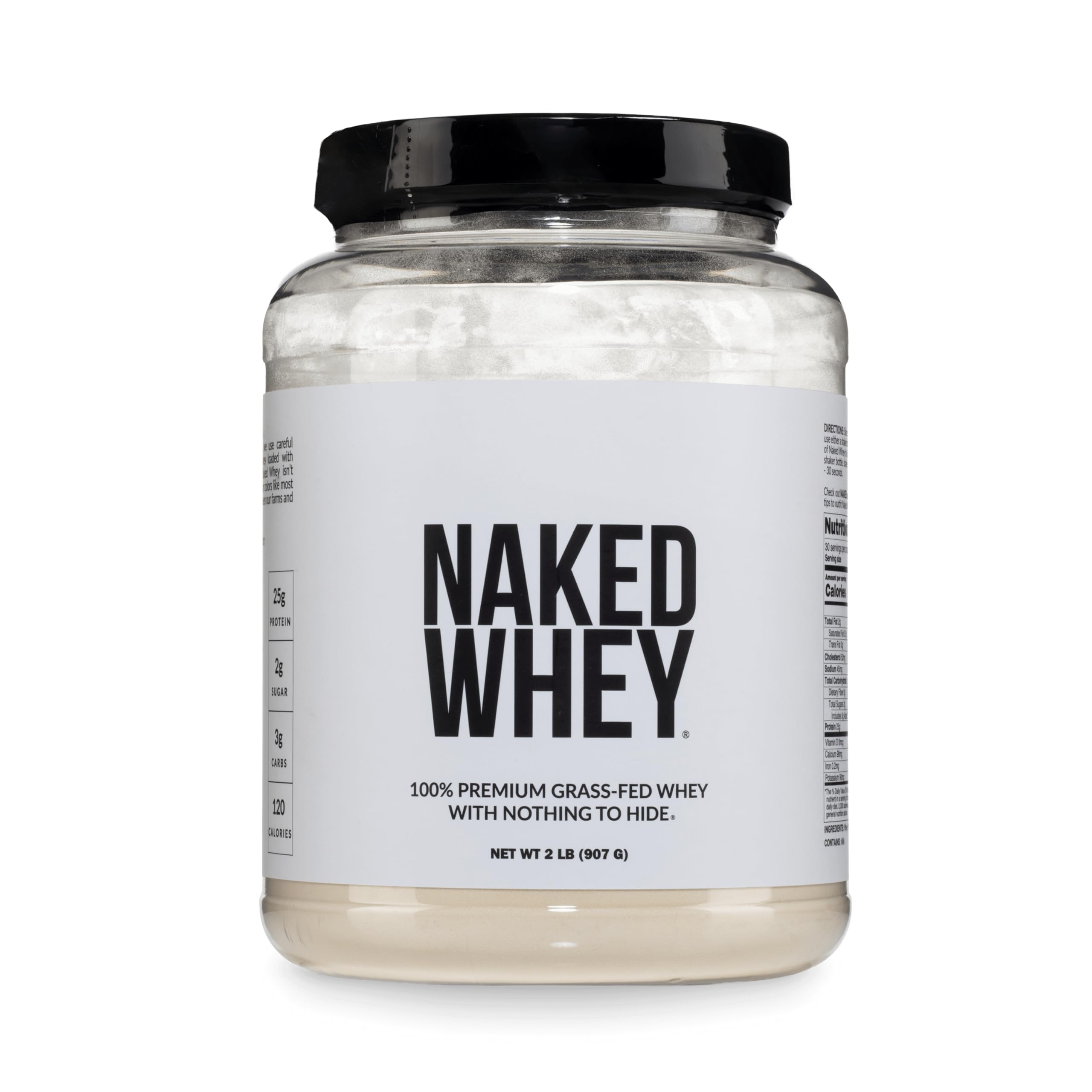 NAKED Whey envase frontal mostrando etiqueta clara y 1 ingrediente