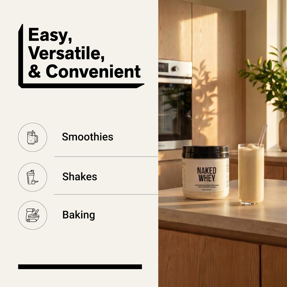 NAKED Whey comparación de tamaño del envase 1lb para referencia