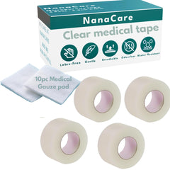 NanaCare esparadrapo frontal mostrando transparencia y adhesión segura