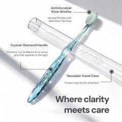 Nano-b cepillo colocado dentro de estuche abierto para viaje seguro