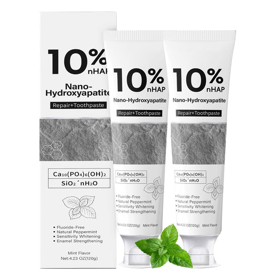 Generic Nano-Hydroxyapatite Toothpaste frente del tubo mostrando diseño y uso