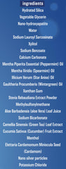 Nano Renew etiqueta con lista de ingredientes y beneficios visibles en envase