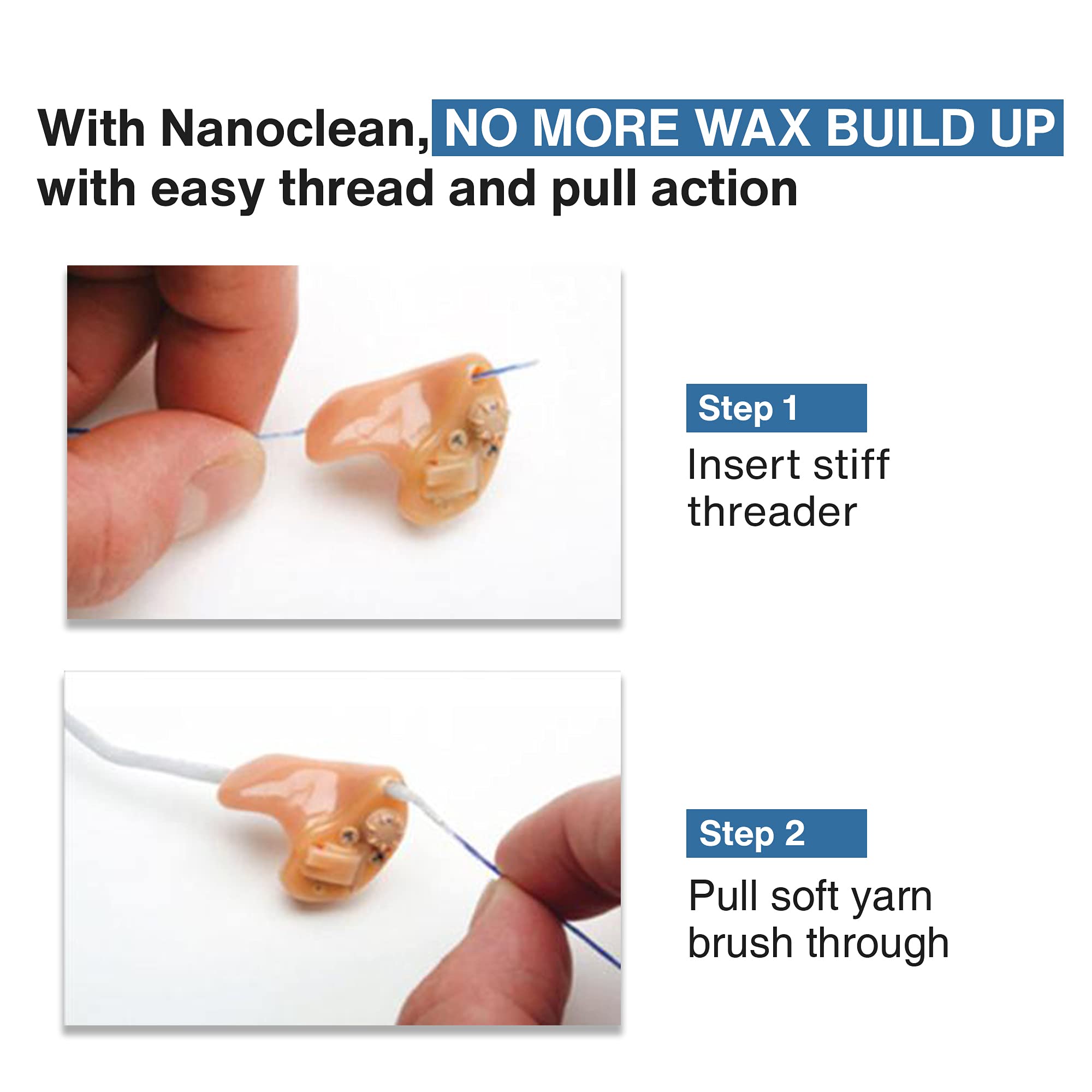 NanoClean dispensador en mano ilustrando extracción sencilla y almacenamiento higiénico
