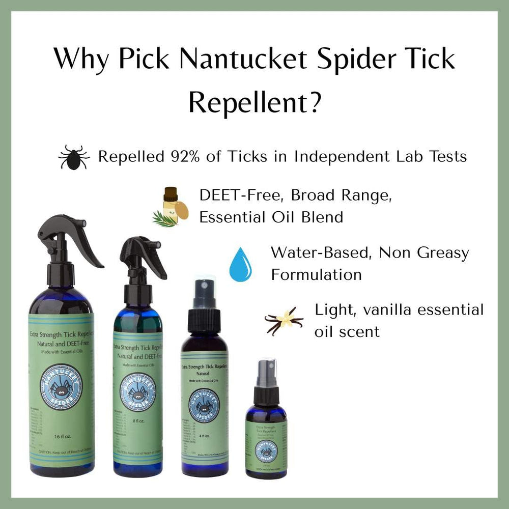 Nantucket Spider comparación de tamaño 4 oz junto a mochila de viaje
