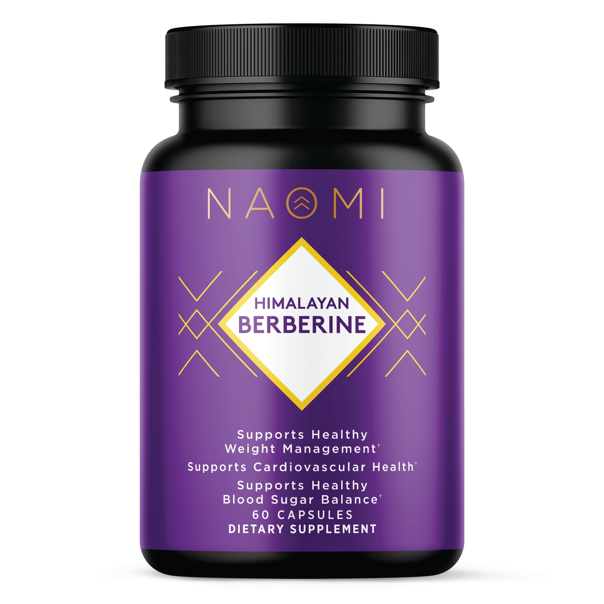 NAOMI envase frontal de Himalayan Berberine 500mg mostrando beneficio de pureza alta