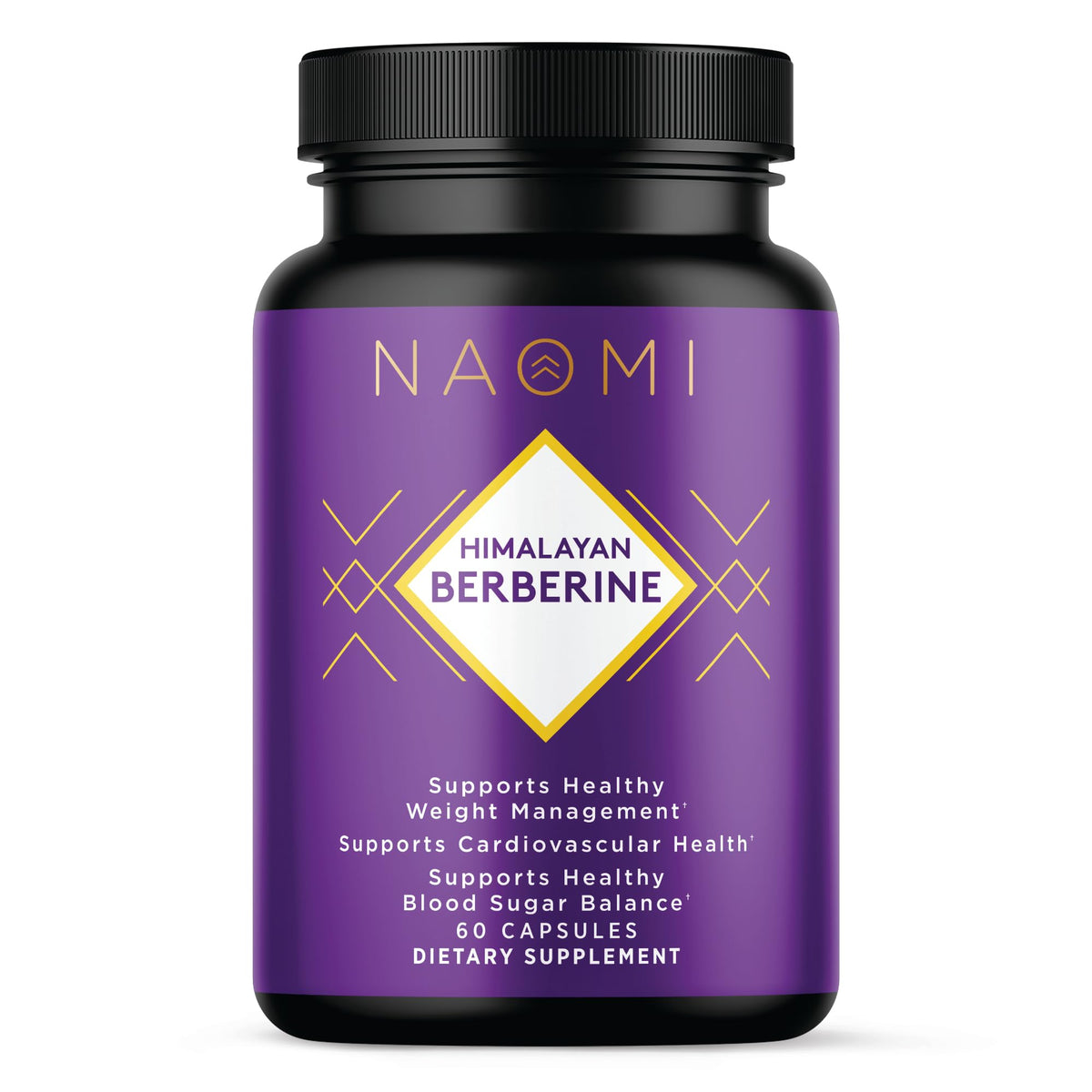 NAOMI envase frontal de Himalayan Berberine 500mg mostrando beneficio de pureza alta