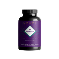 NAOMI frasco frontal mostrando suplemento y beneficio cardiovascular