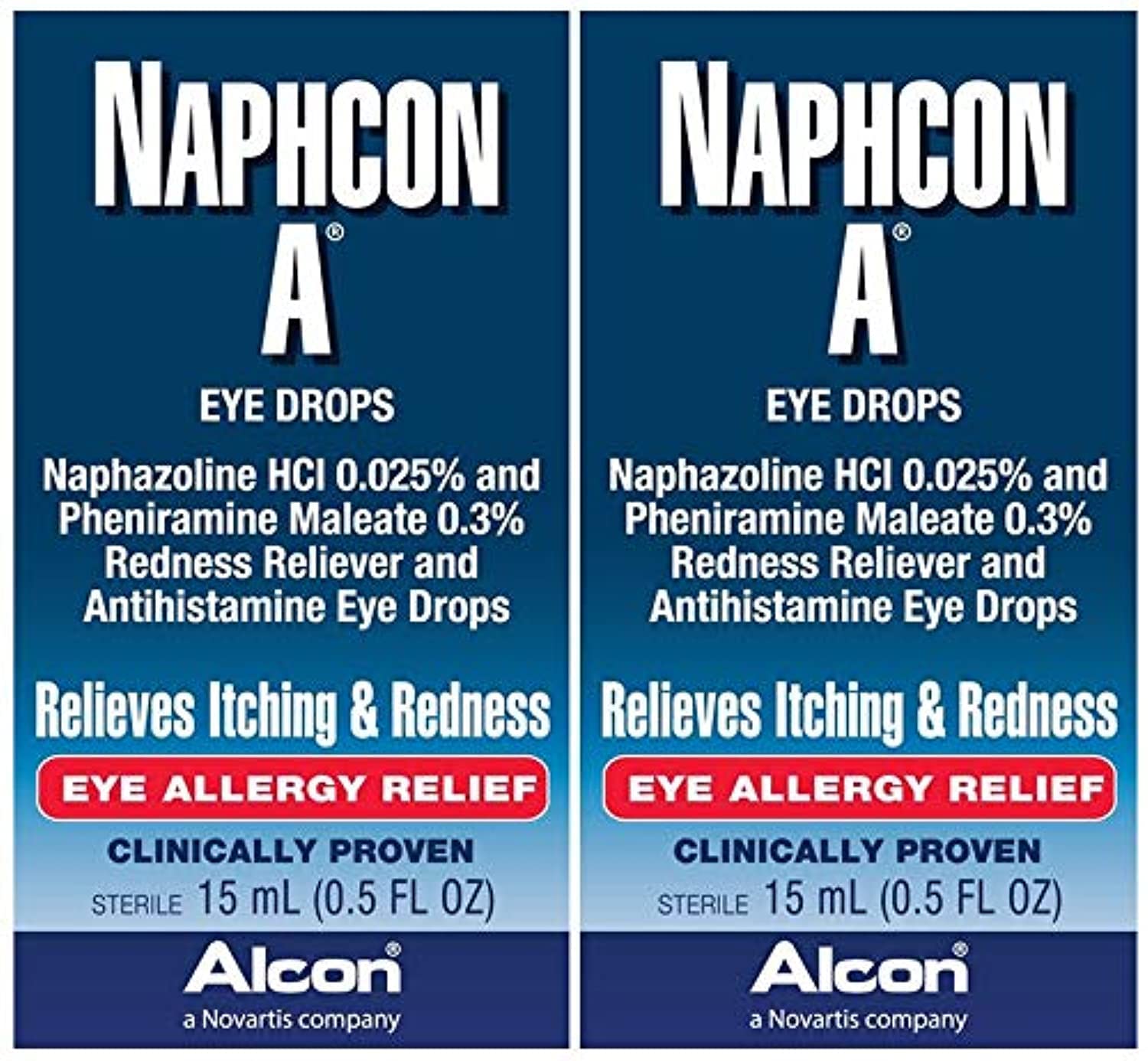 Naphcon A frasco frontal 15 ml mostrando etiqueta clara para alivio rápido