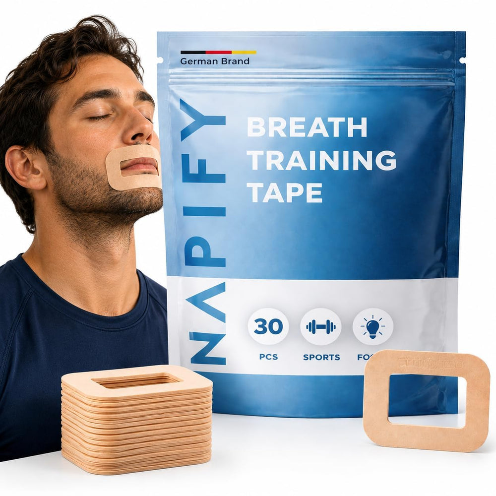 Napify empaque frontal mostrando 30 tiras y facilidad de guardado
