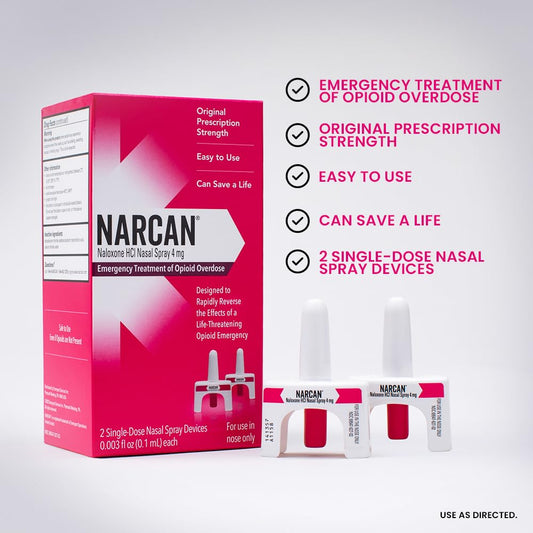 NARCAN dispositivo en primer plano que destaca su diseño listo para usar