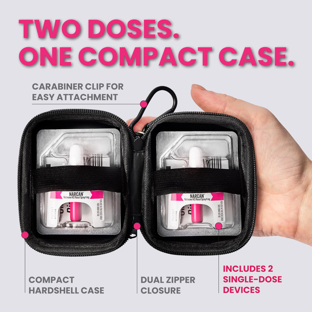 NARCAN primer plano del dispositivo nasal resaltando boquilla y diseño fácil de usar