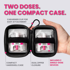 NARCAN primer plano del dispositivo nasal resaltando boquilla y diseño fácil de usar
