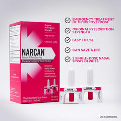 NARCAN dispositivo en primer plano que destaca su diseño listo para usar
