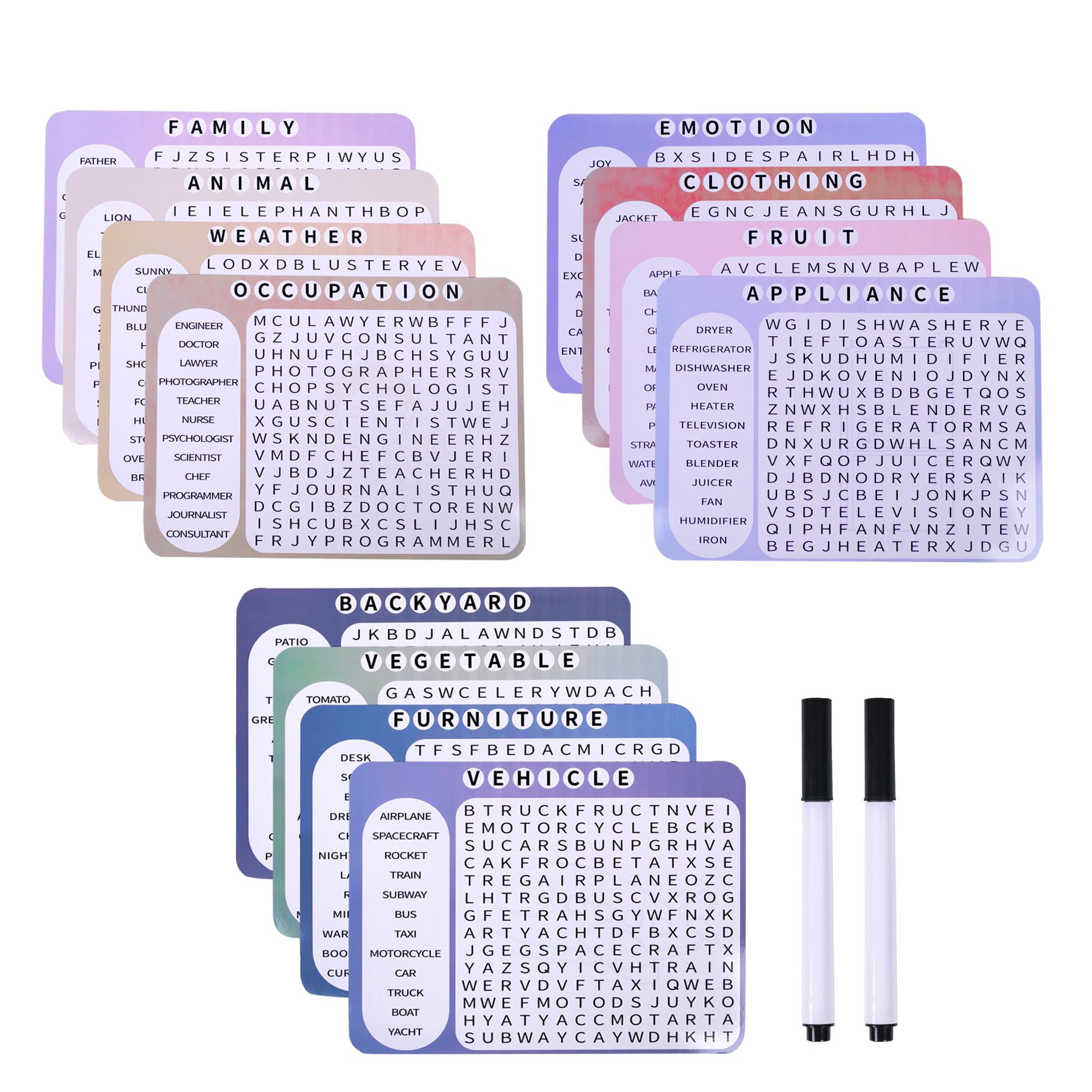 natalieenati pack completo de cartas reutilizables, actividad práctica