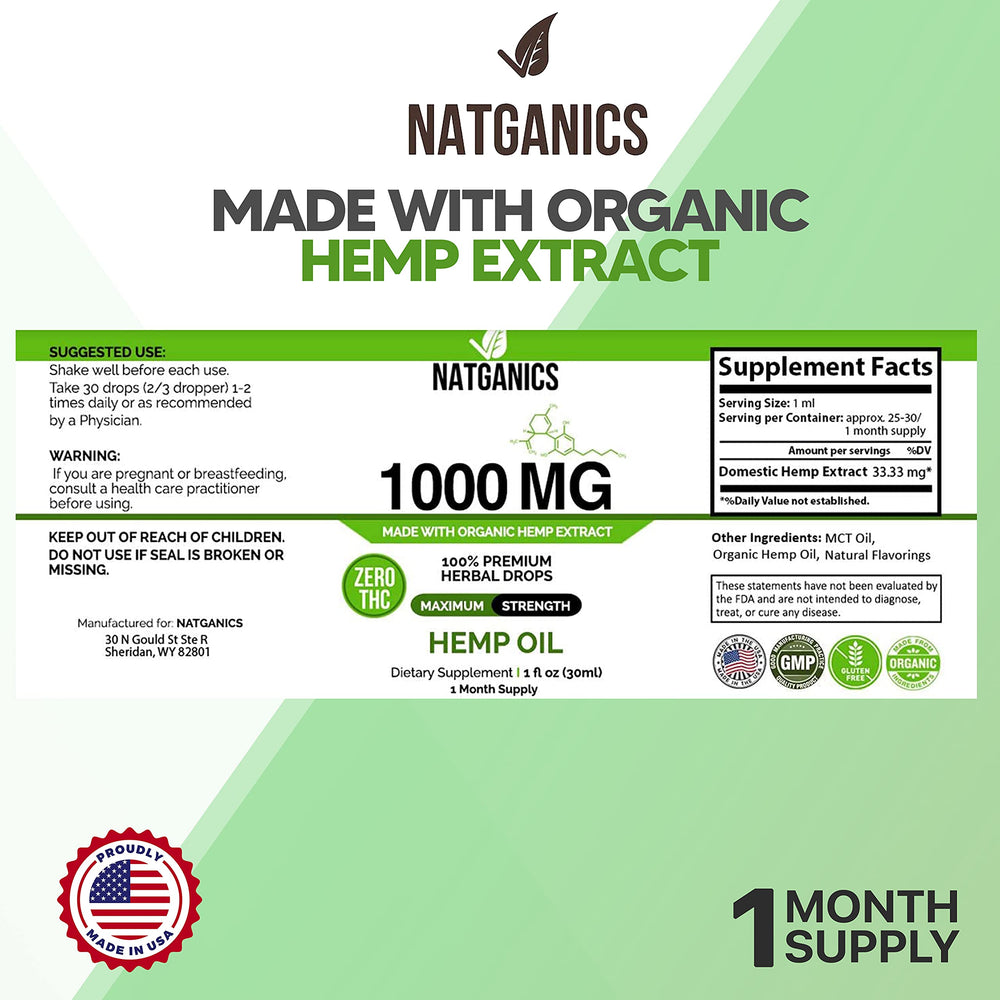 Natganics etiqueta detalle que resalta 1000 mg y extracción CO2