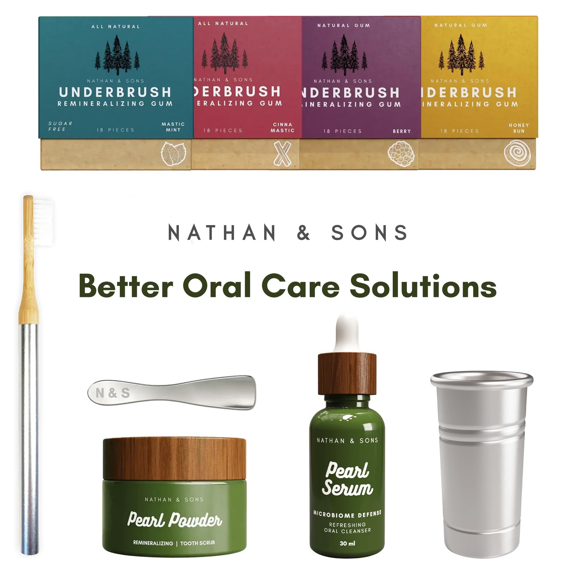 Nathan & Sons frasco en baño estilizado que sugiere rutina limpia