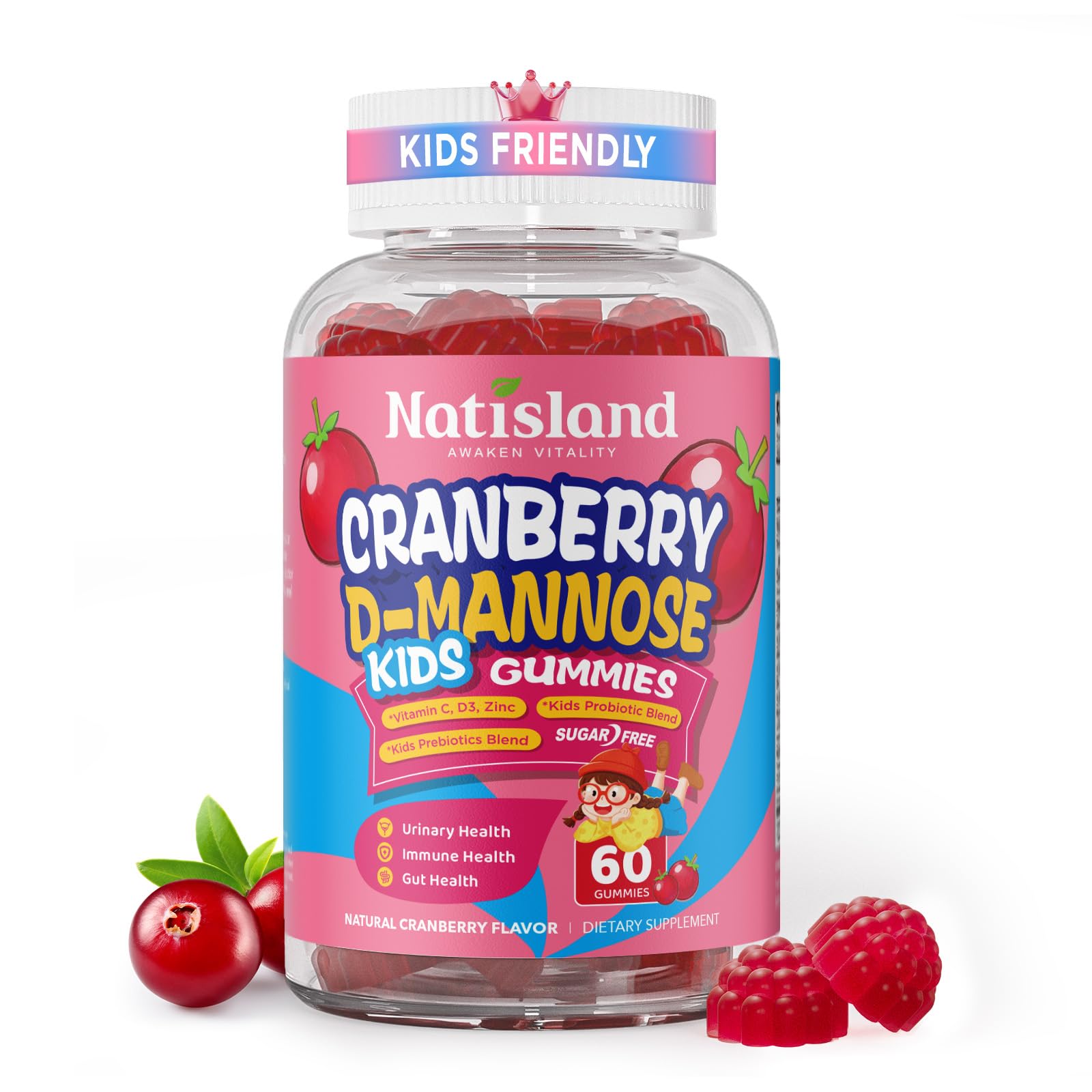 NATISLAND gomitas frontal del envase mostrando cantidad y beneficios