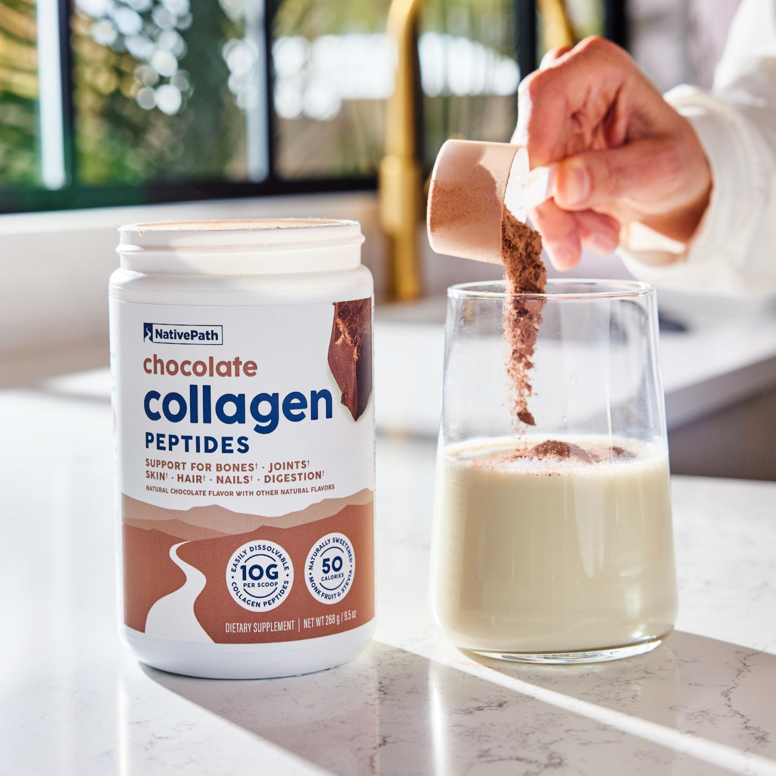NativePath colágeno usado en un smoothie para mayor versatilidad dietética