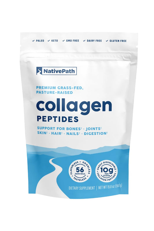NativePath envase frontal mostrando el sello de pureza y porciones
