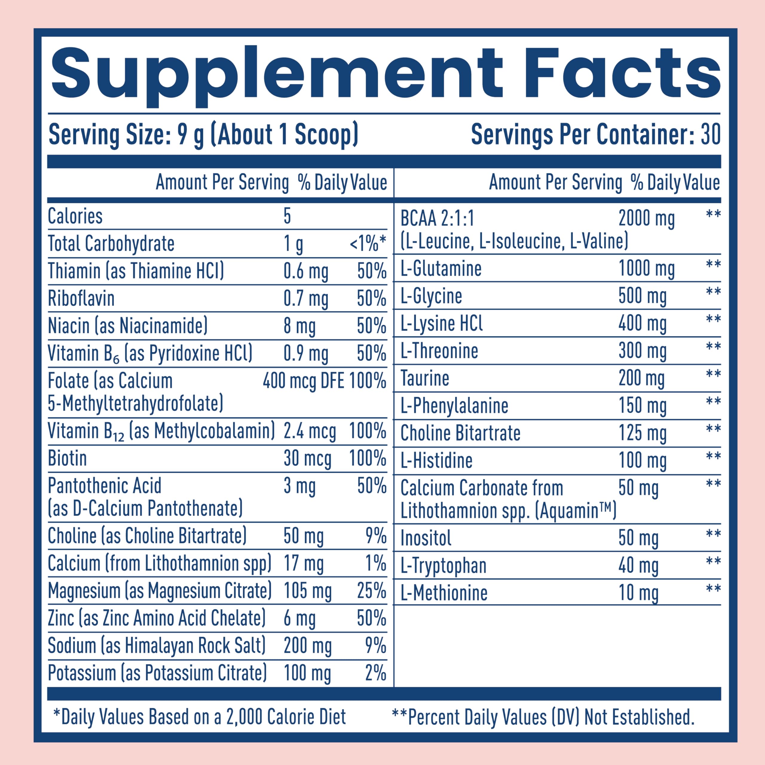 NativePath etiqueta nutricional destacando vitaminas y BCAA