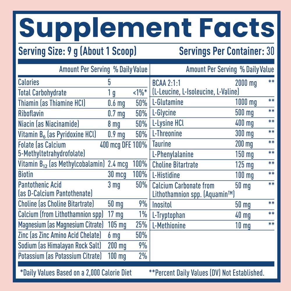 NativePath etiqueta nutricional destacando vitaminas y BCAA
