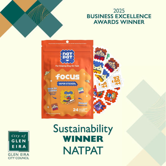 NatPat smiley-face sticker close-up supports easy school-friendly focus.