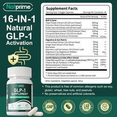 Natprime GLP-1 capsules closeup highlighting smooth texture for easy daily use.