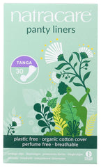 Natracare caja frontal tanga vista del empaque y beneficios ecológicos