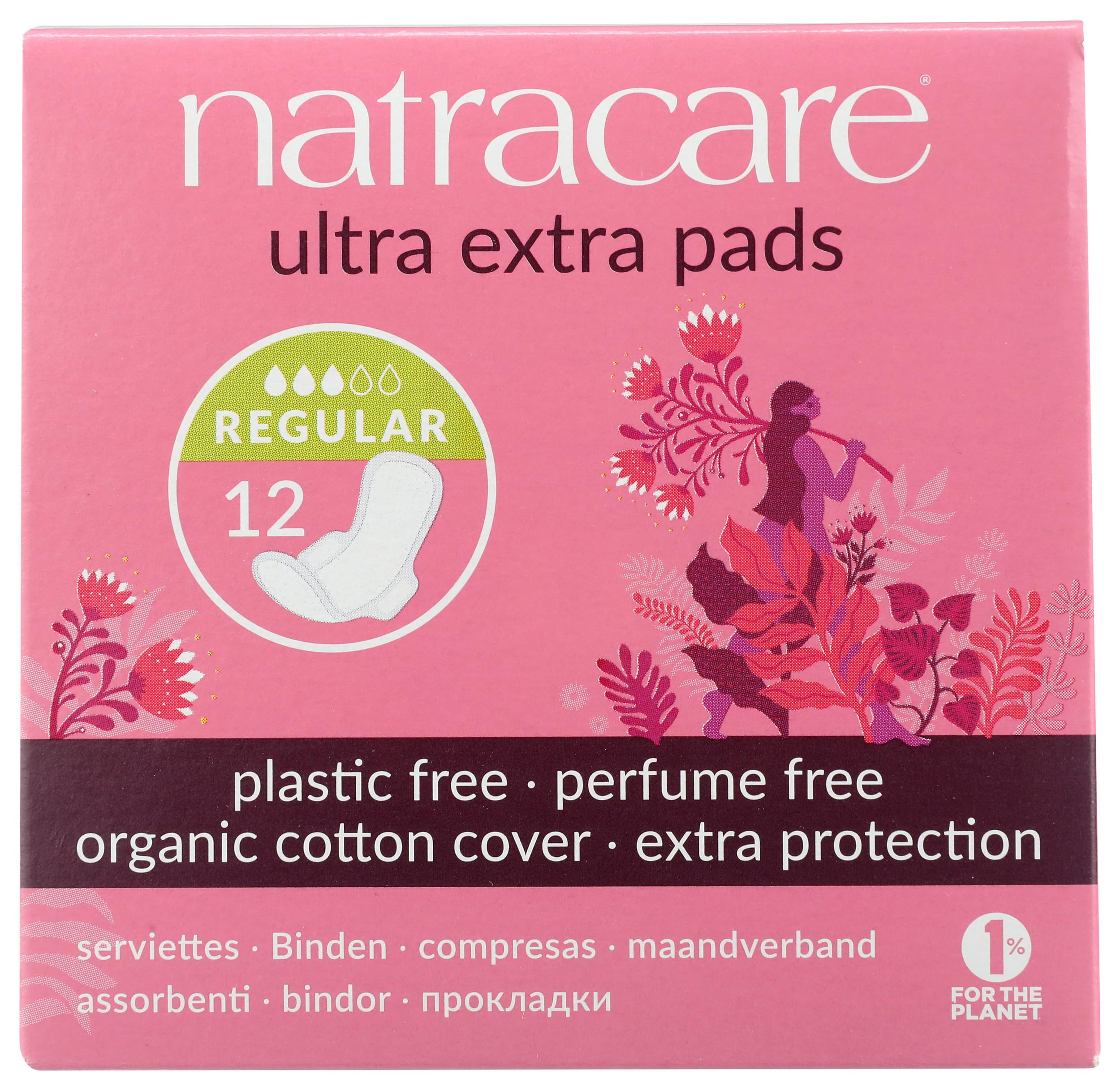 natracare empaque frontal mostrando diseño y sello ecológico, transmite confianza