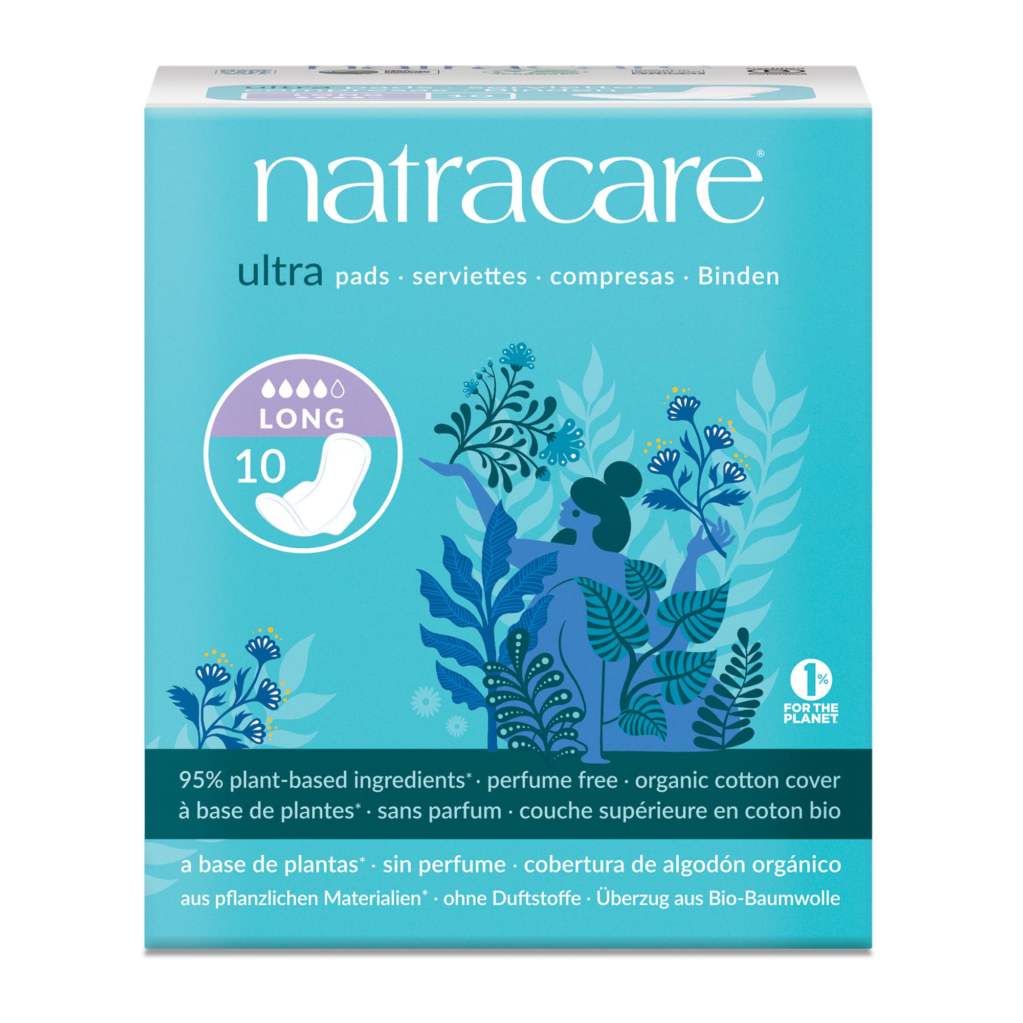natracare paquete frontal mostrando diseño y cantidad, protección ecológica