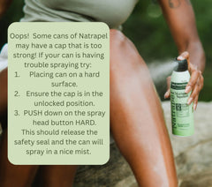 Natrapel frasco 6oz junto a objeto para comparar tamaño