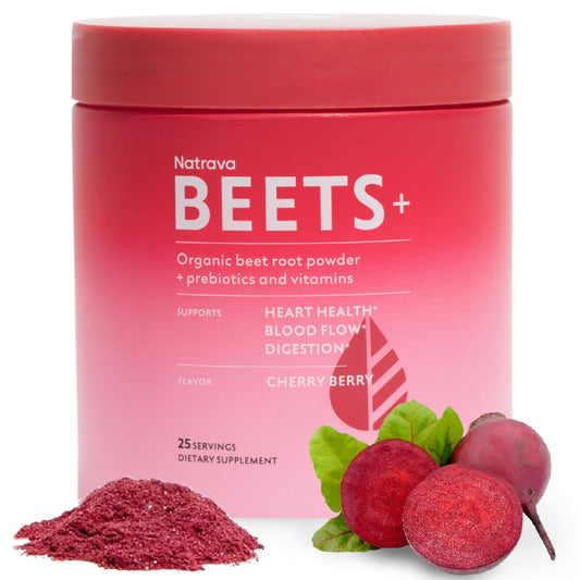 Natrava Beets+ frente del envase mostrando diseño y beneficios claros